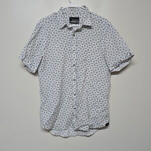 BESPOKEN Men's White Saharah Short Sleeve Lightweight‎ Shirt Size M $245